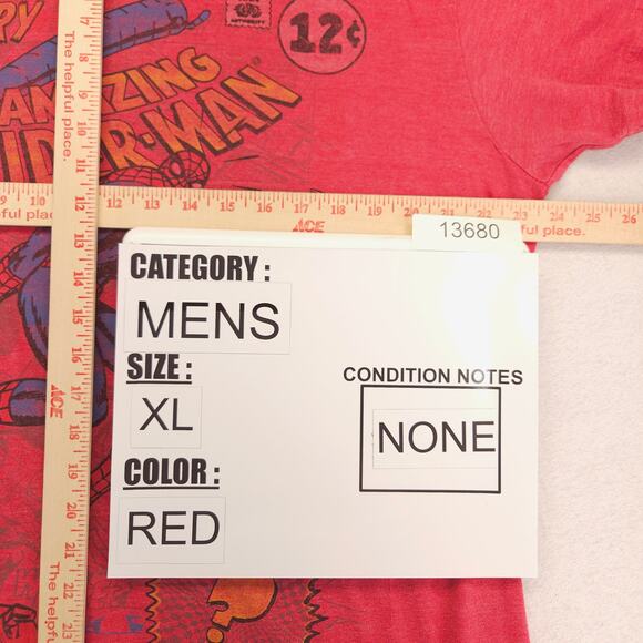Marvel Spiderman Casual Crew Neck Short Sleeve T Shirt Adult Mens Size XL Red - Picture 7 of 9